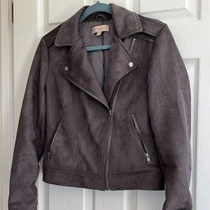 Suede Gray/Blue Philosophy moto jacket sz S